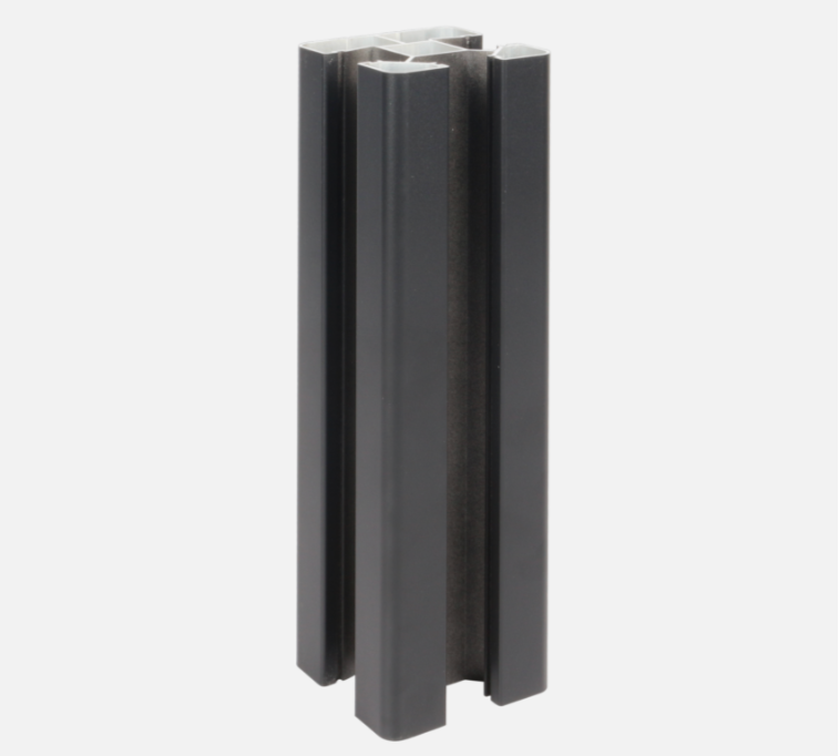 Aluminium Zwarte Paal met Afdekkap - 70x70x2800