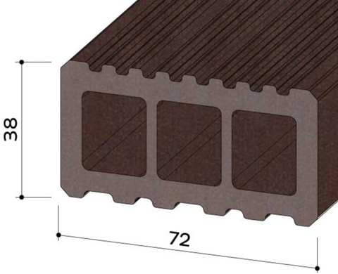 WPC onderbouwligger - 72×38 mm, 4000 mm